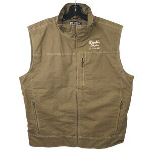 KÜHL Burr Vest Full Zip Mens Size XXL Vintage Patina Dye Khaki Double S Inc Logo